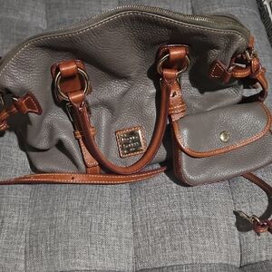 Dooney & Bourke Gray and Tan Leather Tote
